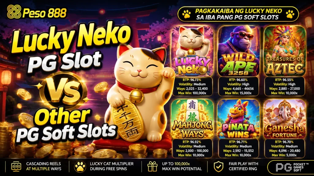 Lucky Neko PG Slot vs Other PG Soft Slots